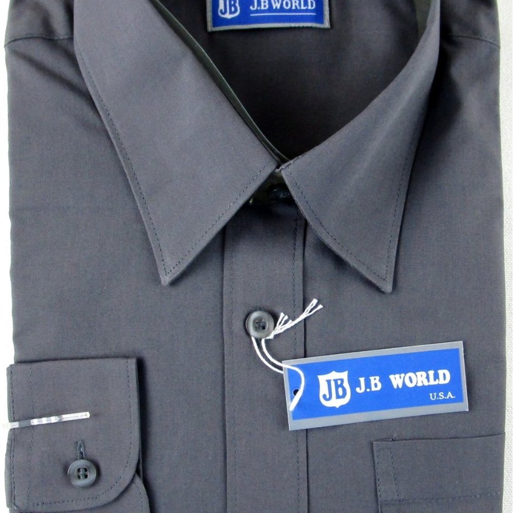 NWT J.B. World Boy's Charcoal Gray Dress Shirt, Size 16